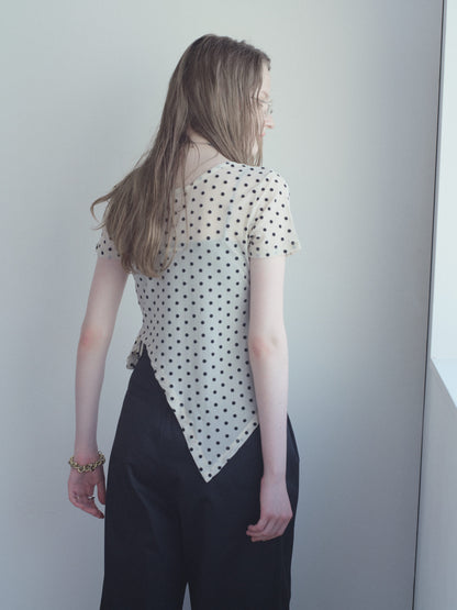 Printed Sheer Short Sleeve Tops