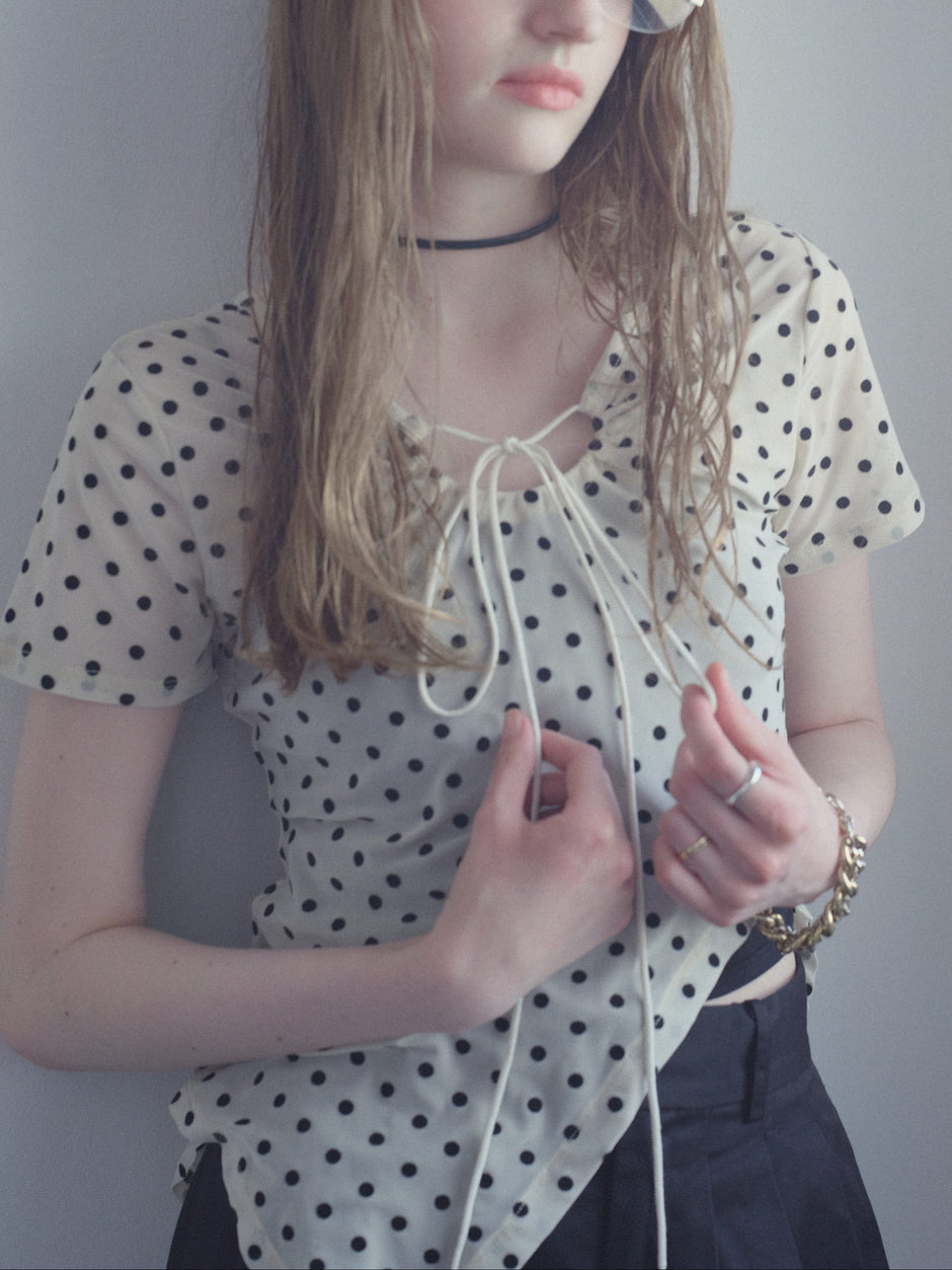 Printed Sheer Short Sleeve Tops
