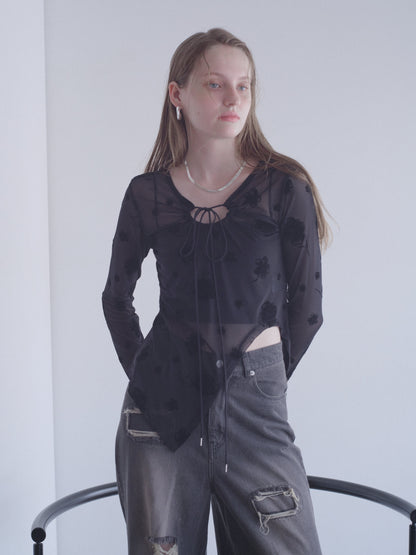 Printed Sheer Tops